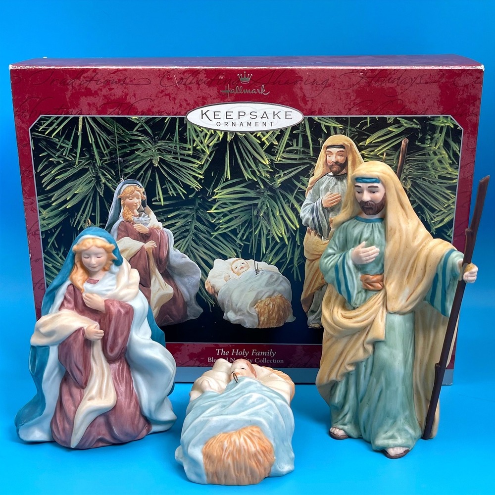 Hallmark‎ Keepsake The Holy Family Blessed Nativity Ornament Set Multicolor 1998